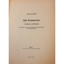 Die Postzensur. Karl Kurt Wolter. Handbuch und Katalog I-II (2)