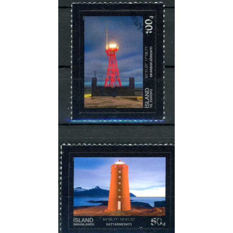 Island. 2013. Fyrtårne III. AFA nr. 1380-81 **     stemplet FDC
