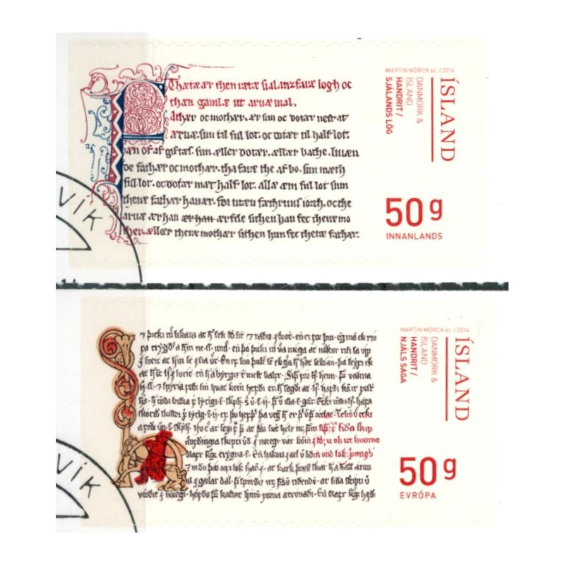 Island. 2014. Håndskrifter. AFA nr. 1418-19 **    stemplet FDC