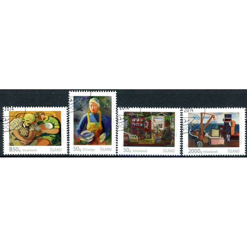 Island. 2014. Islandsk billedkunst V. AFA nr. 1424-27 **    stemplet FDC
