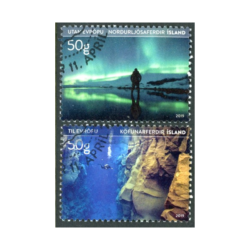 Island. 2019. Turistfrimærker. AFA nr. 1561-62 **        (o)  stemplet FDC