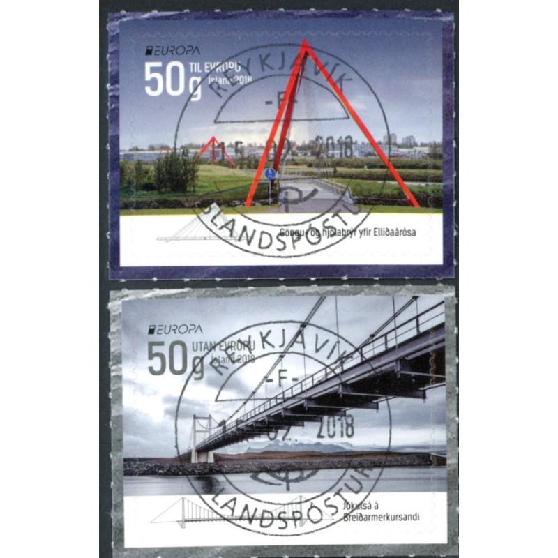 Island. 2018. Europamærker. AFA nr. 1529-30 **                    (o)  stemplet FDC