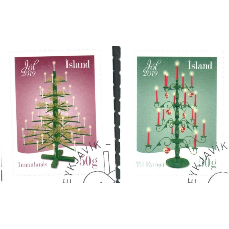 Island. 2019. Julefrimærker. AFA nr. 1577-78 **      (o)  stemplet FDC