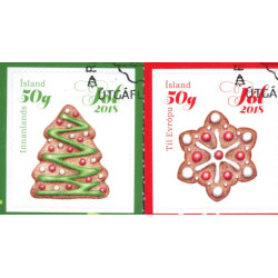 Island. 2018. Julefrimærker. AFA nr. 1550-51 **           (o)  stemplet FDC