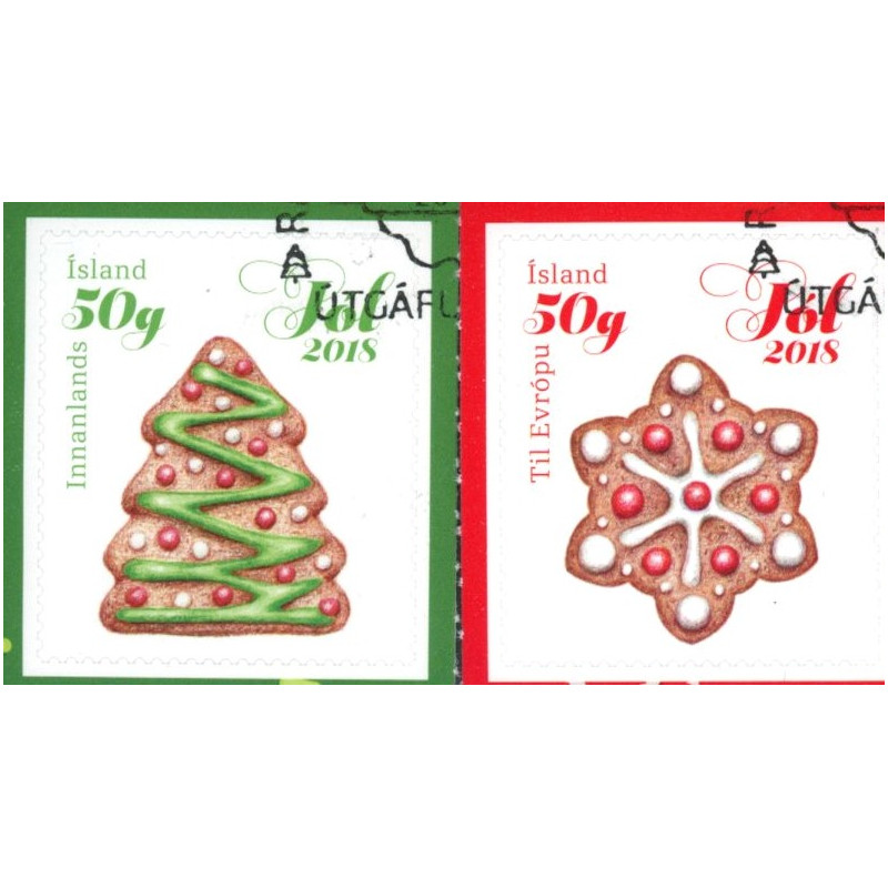 Island. 2018. Julefrimærker. AFA nr. 1550-51 **           (o)  stemplet FDC