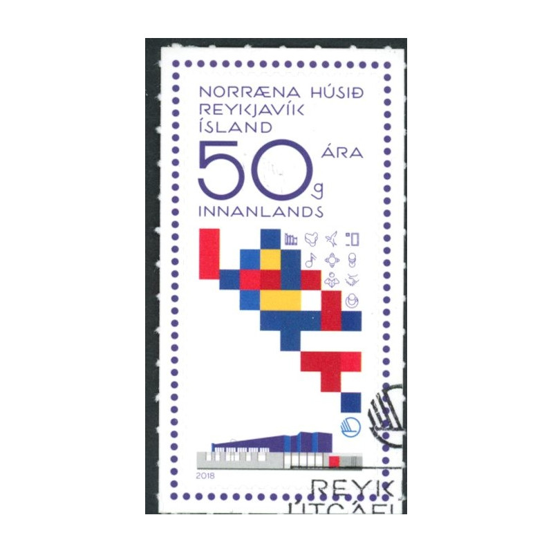 Island. 2018. 50-året Nordisk hus. AFA nr. 1537 **                 (o)  stemplet FDC