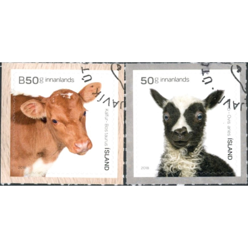 Island. 2018. Islandske husdyrunger. AFA nr. 1532-33 **                   (o)  stemplet FDC
