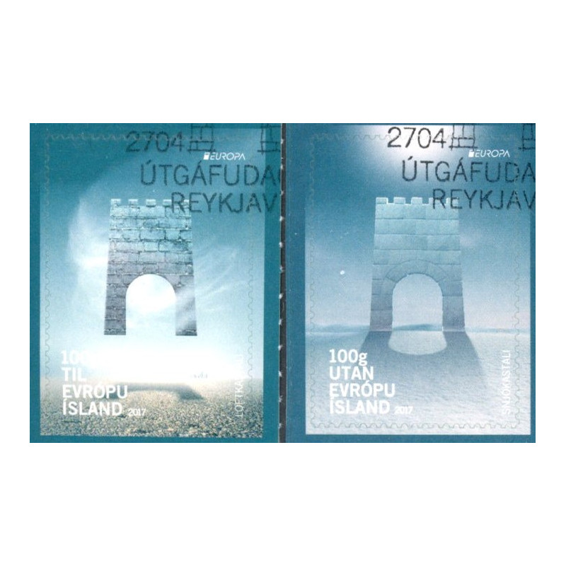 Island. 2017. Europa. Borge og slotte. AFA nr. 1501-02 **           (o)  stemplet FDC