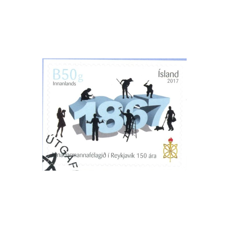Island. 2017. 150-året for håndværkerforeningen. AFA nr. 1493 **               (o)  stemplet FDC