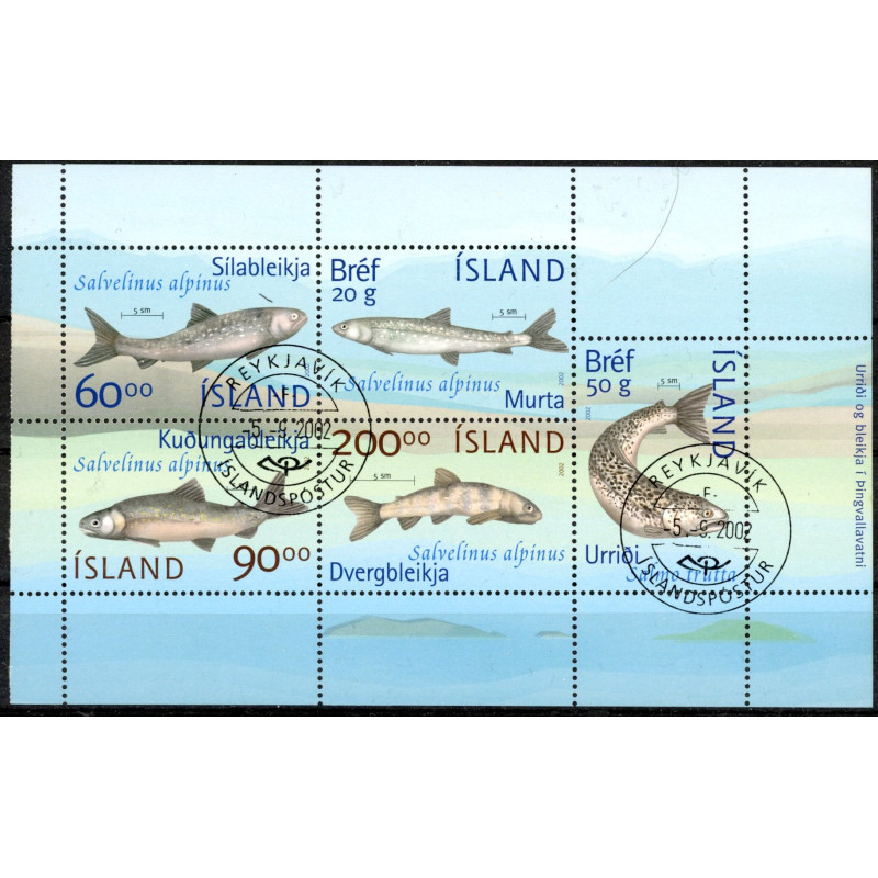 Island. 2002. Fisk. Hæfteblok. AFA nr. 997-1001 **  postfrisk st. stemplet FDC