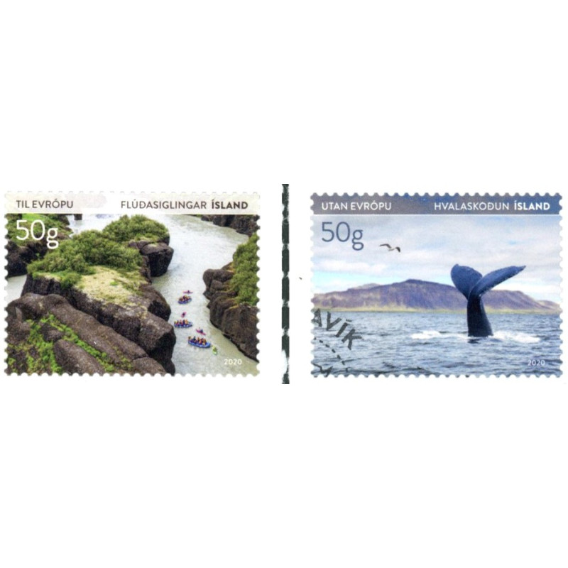 Island. 2020. Turisme. AFA nr. 1586-87 **               (o)  stemplet FDC