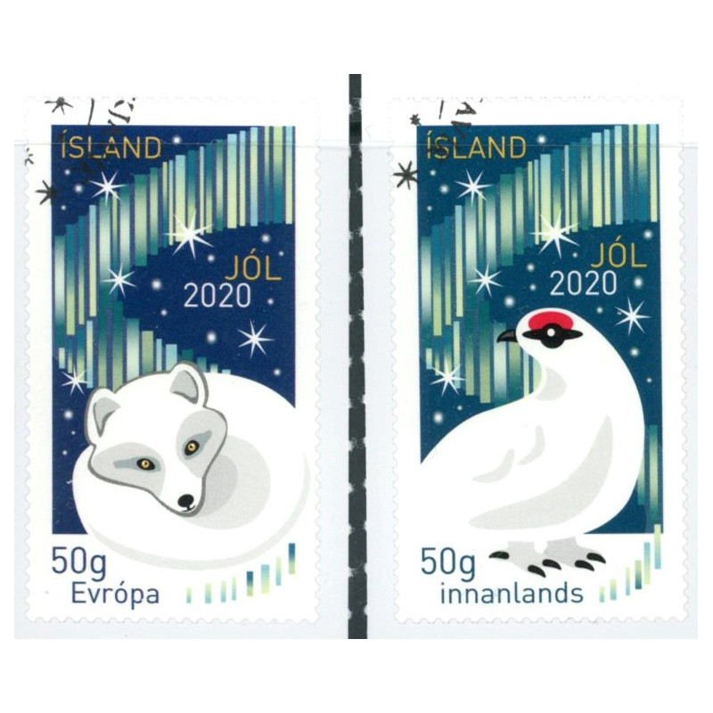 Island. 2020. Julefrimærker. AFA nr. 1601-02 **           (o)  stemplet FDC