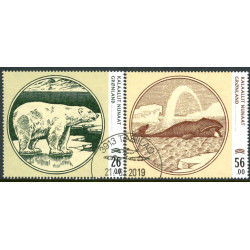 2019. Grønlandske pengesedler. AFA nr. 819-20 **                    postfrisk  stemplet FDC