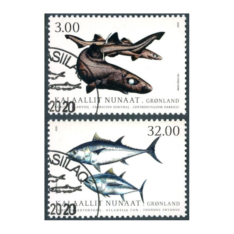 2020. Fisk i Grønland. AFA nr. 842-43 **         postfrisk  stemplet FDC