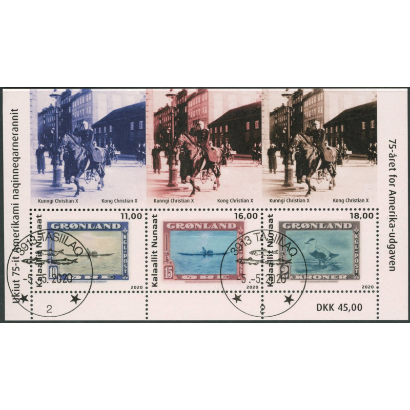 2020. 75-året for Amerikanerudgaven,  miniark. AFA nr. 849 **        postfrisk  stemplet FDC