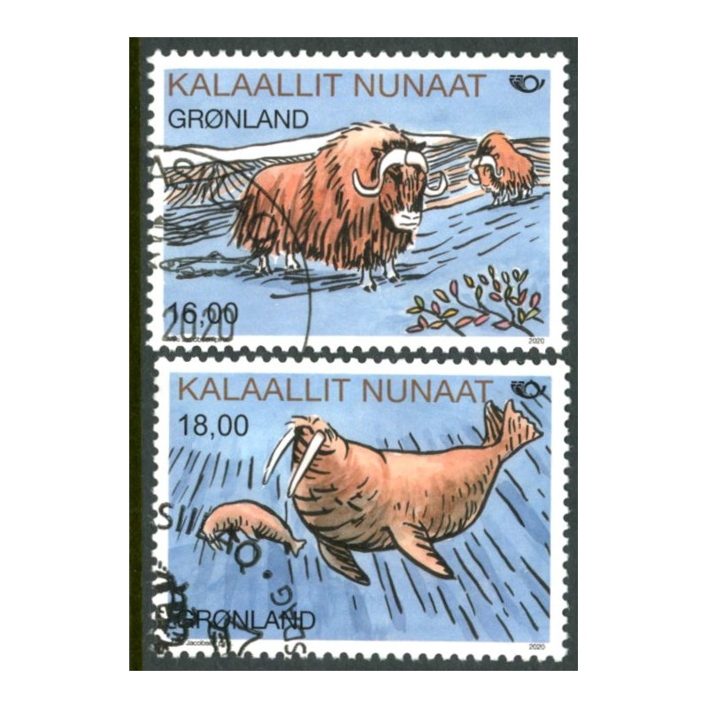 2020. Norden. Pattedyr. AFA nr. 853-54 **       postfrisk  stemplet FDC