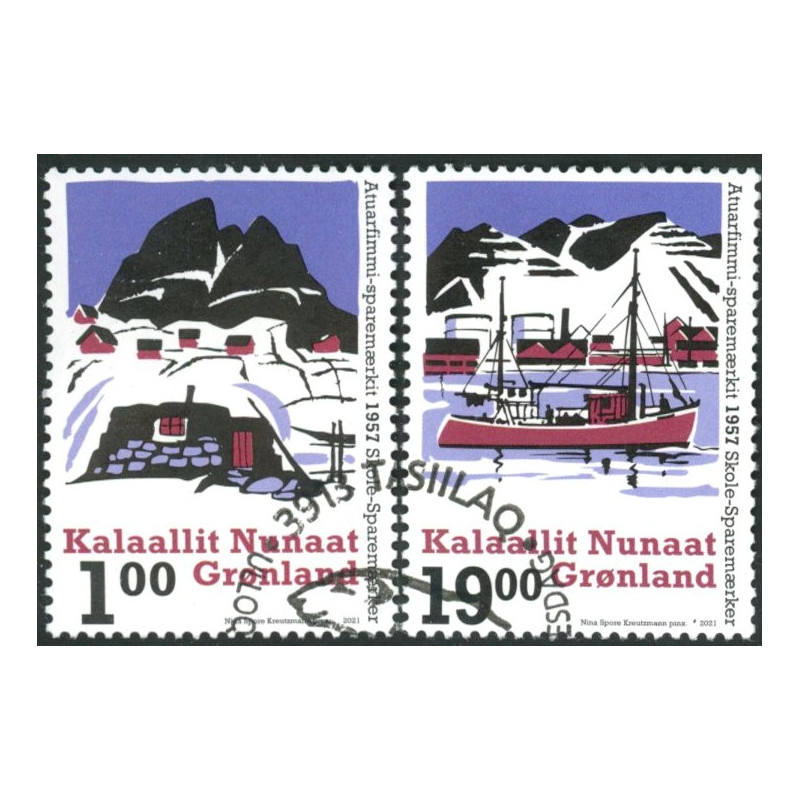 2021. Skolesparemærker. AFA nr. 870-71 **                postfrisk  stemplet FDC