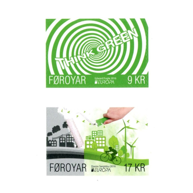 Færøerne 2016. Europamærker / CEPT, AFA nr 854-55, Postfrisk   stemplet FDC