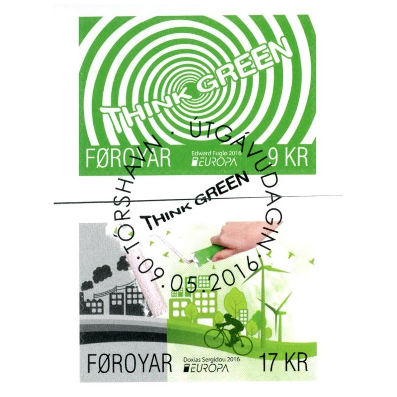 Færøerne 2016. Europamærker / CEPT, AFA nr 854-55, Postfrisk   stemplet FDC