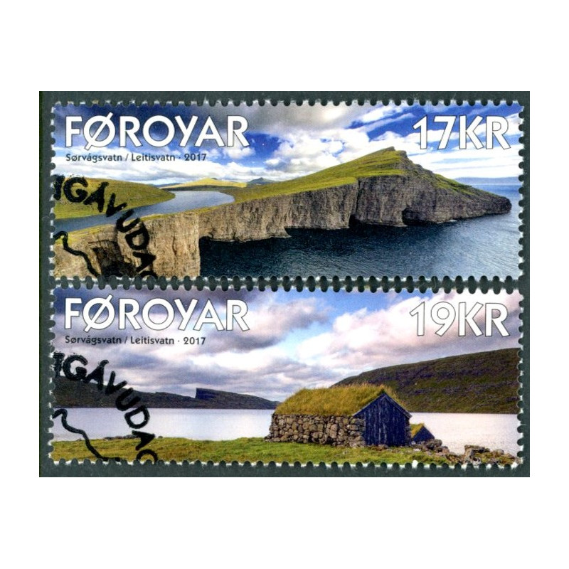 Færøerne 2016. Leittisvatn/Sørvágsvatn, AFA nr 881-82, Postfrisk stemplet FDC