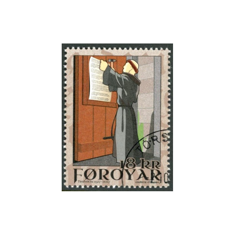 Færøerne 2017. Reformationen 500 år, AFA nr 896, Postfrisk stemplet FDC