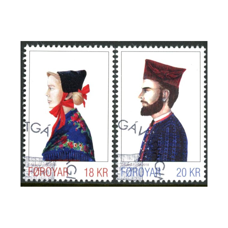 Færøerne. 2018. Den Færøske Nationaldragt III. AFA nr. 919-20 ** , Postfrisk stemplet FDC