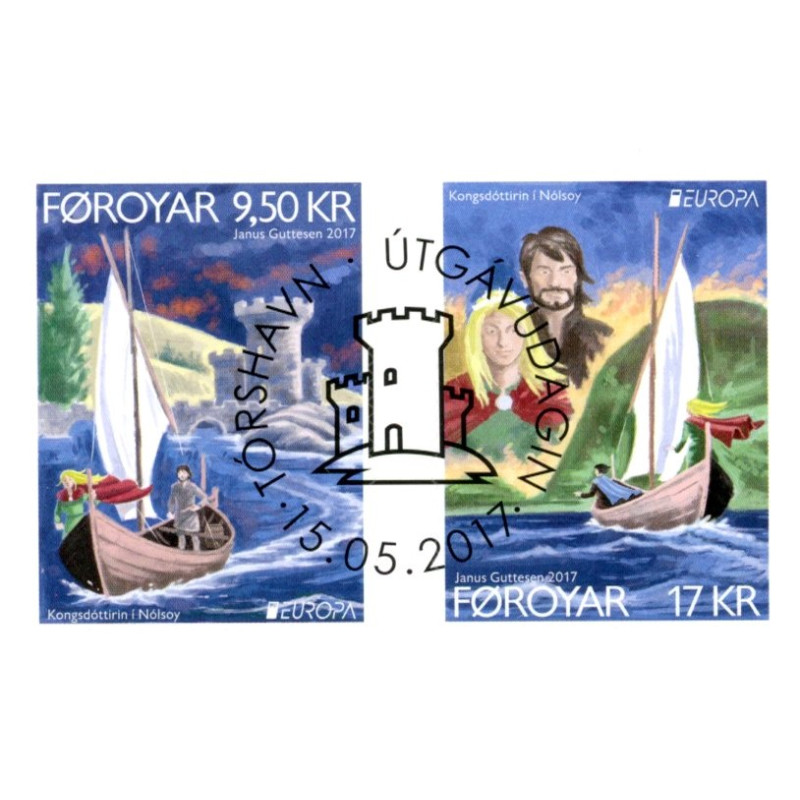 Færøerne 2017. Europamærker / CEPT, fra hæfte, AFA nr 885E-86E, Postfrisk   stemplet FDC