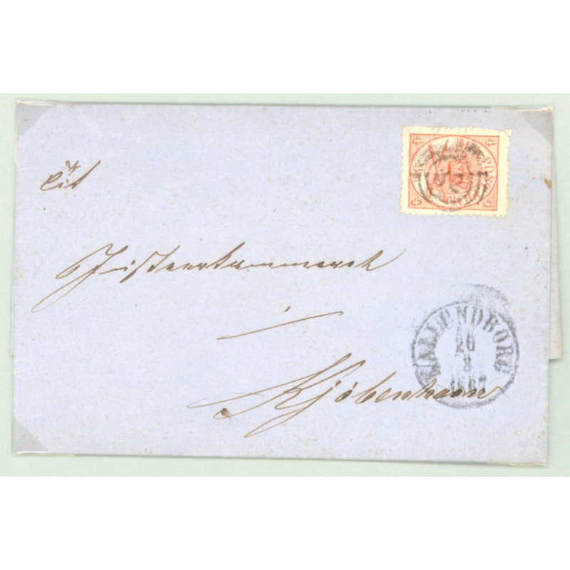 1864. 4 Sk. tryk 3, på brev (se foto)