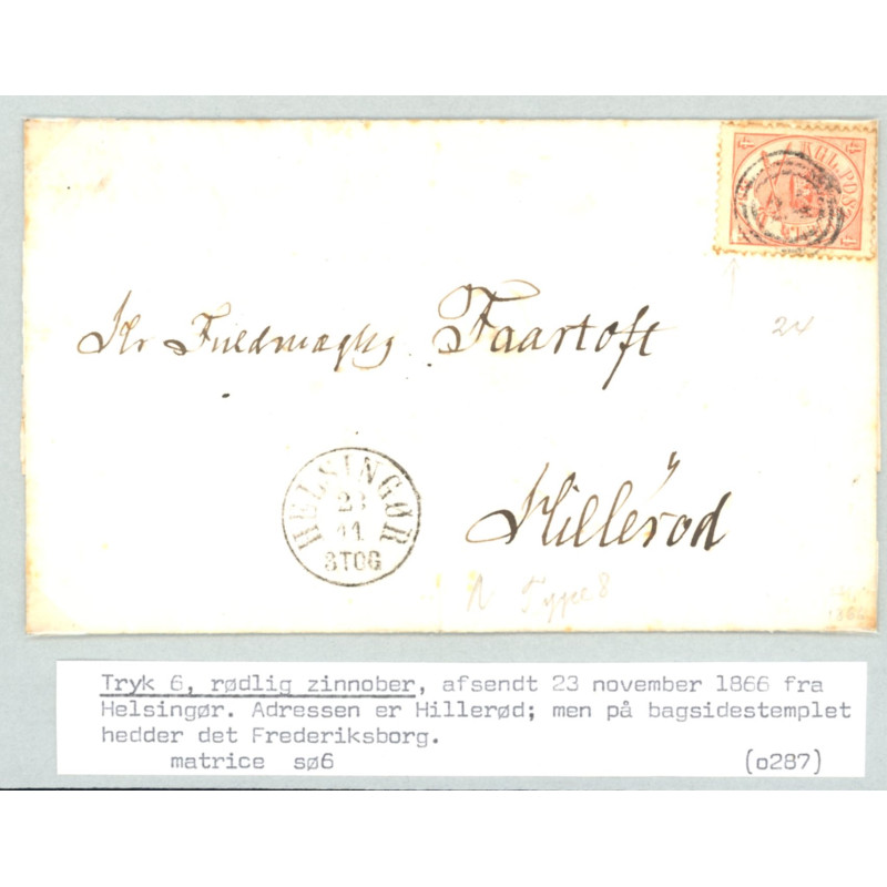 1864. 4 Sk. tryk 3, på brev (se foto)