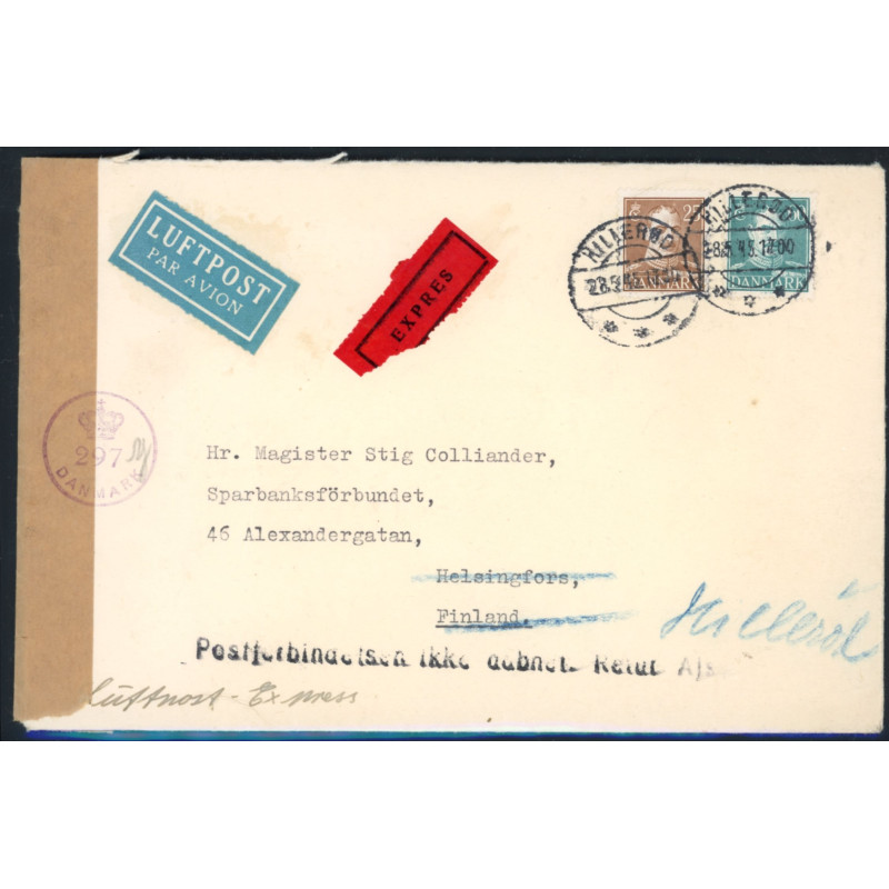 Skibe. DSB jernbanefærgen S/S Danmark på Reklamekort. Annulleret med Lilla skibsstempel Dansk Søpost Gedser - Grosenbrode