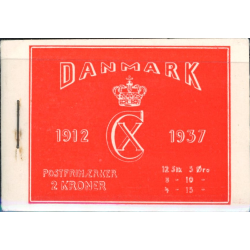 Danmark 2 kr. frimærkehæfte  AFA nr. 6 Chr. X