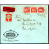 1945. Expresbrev fra Esbjerg til Gentofte, med 3x20 Øre rød (AFA 276) Linjestemplet "Kassebrev" ankomststemplet Hellerup 22.9.45
