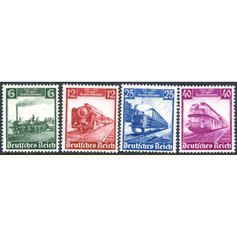 Rige. 1935. Jernbanejubilæum. AFA nr. 575-78 **   stemplet (o)