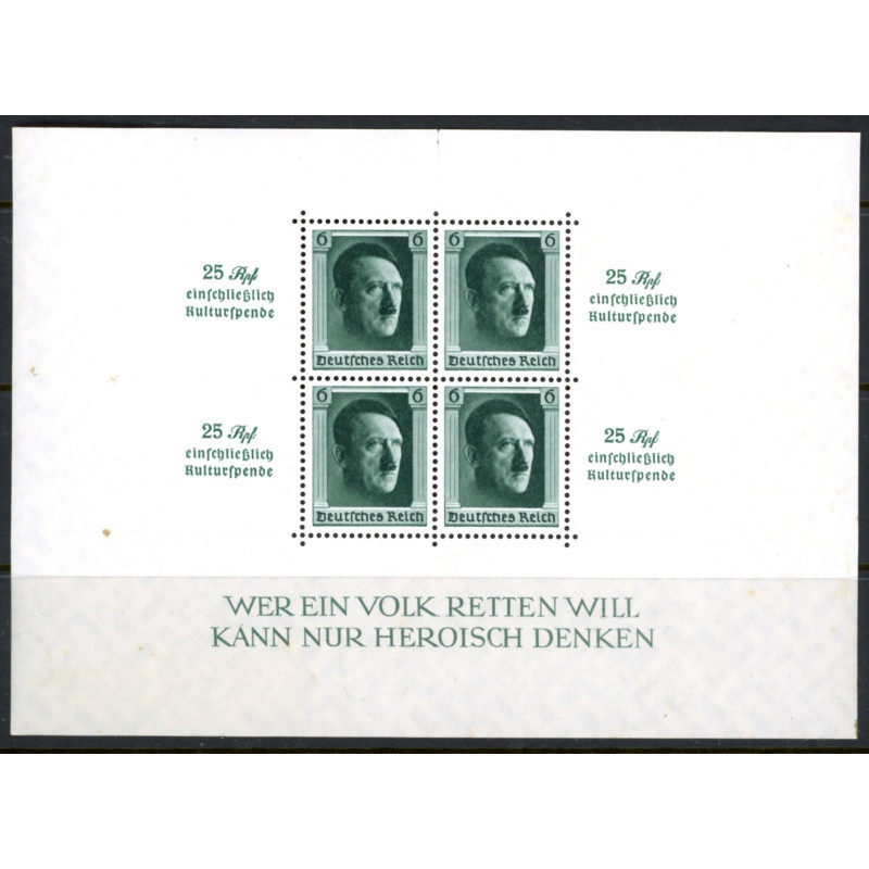 Rige. 1937. Adolf Hitler miniark. AFA nr. 643 **    stemplet (o)