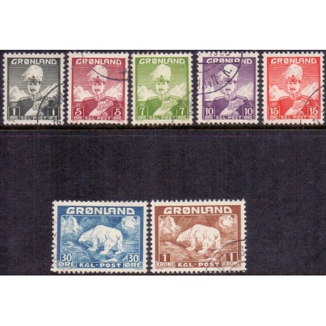 1938. Kong Chr. X og Isbjørn komplet sæt, postfrisk