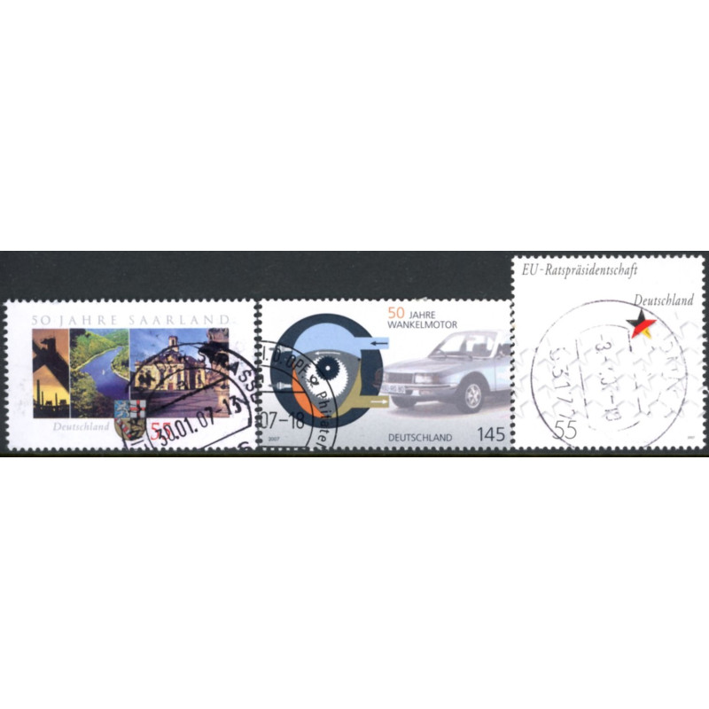 Tyskland. 2007. Saarland, Wankelmotoren, og Formandskab EU. AFA nr. 3485-87 **  (o)