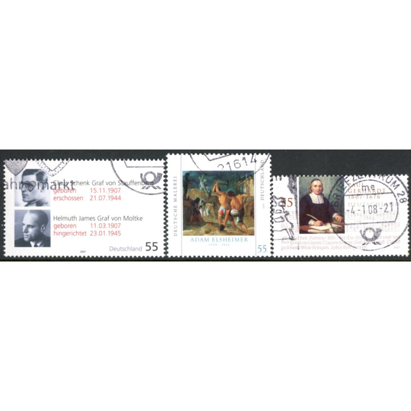 Tyskland. 2007. Modstandsfolk, malerier III, og Gerhardt. AFA nr. 3493-95 **  (o)