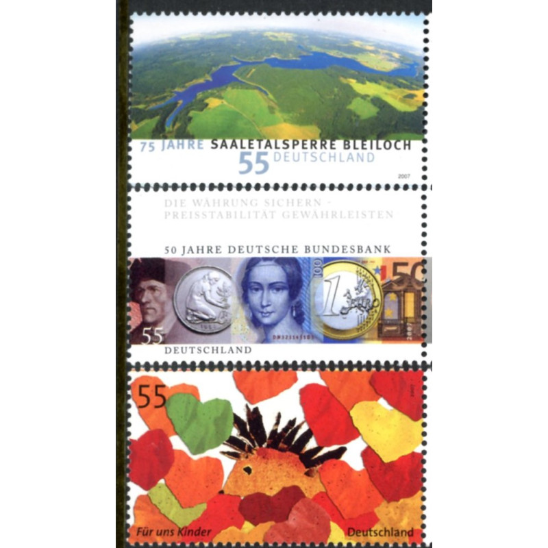 Tyskland. 2007. Bleiloch, Bundesbank, og For børnene. AFA nr. 3518-20 **   (o)