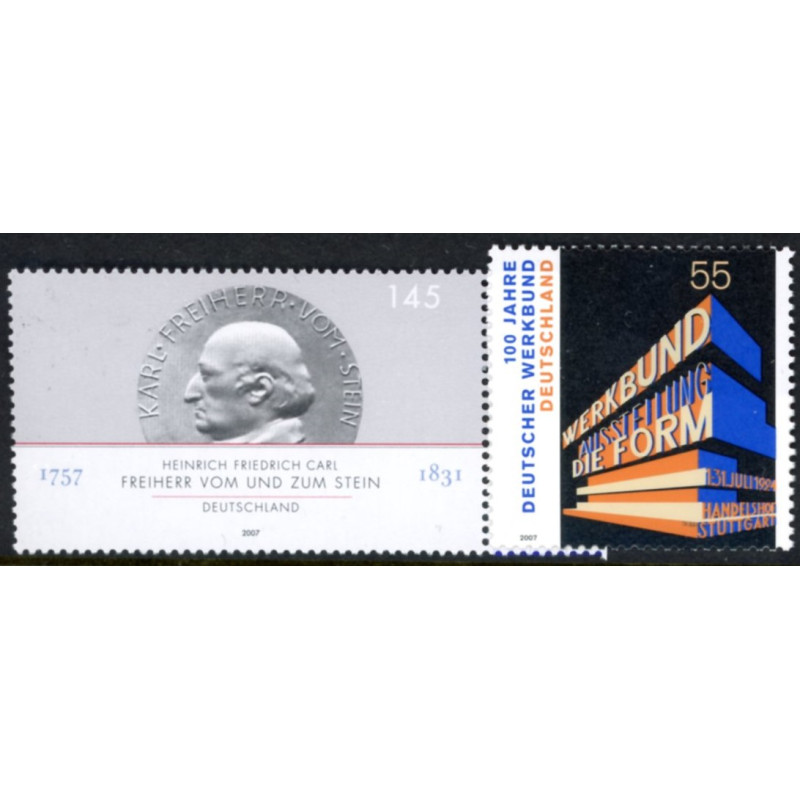 Tyskland. 2007. Von Stein og Werbund. AFA nr. 3525-26 **           (o)