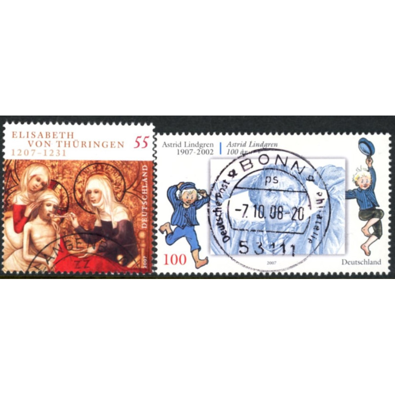 Tyskland. 2007. Thüringen og Astrid Lindgren. AFA nr. 3529-30 **          (o)