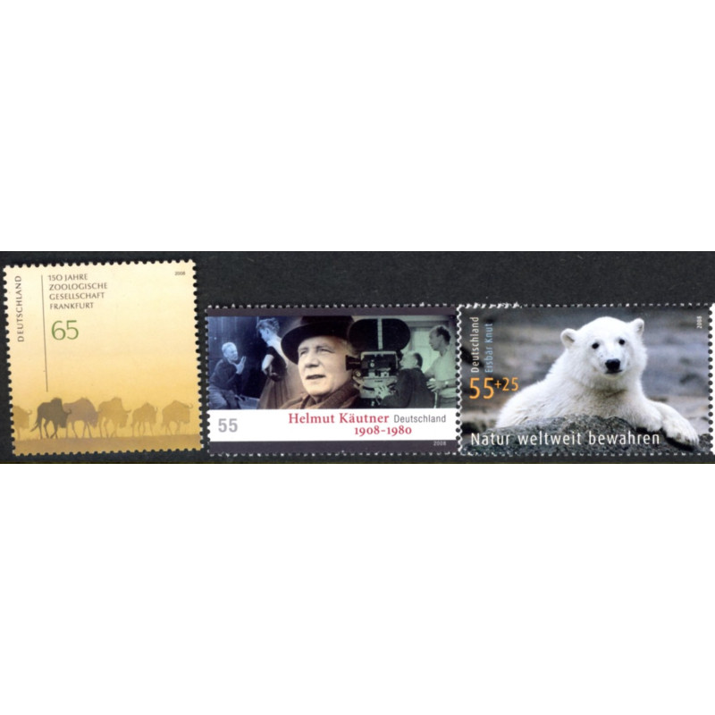 Tyskland. 2008. Zoologiske selskab, Käutner, og Naturbeskyttelse. AFA nr. 3549-51 **       (o)