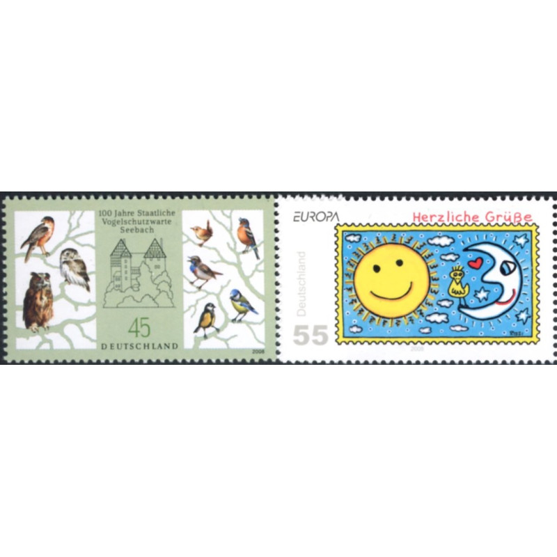 Tyskland. 2008. Fuglebeskyttelse og Europamærke. AFA nr. 3556-57 **      (o)