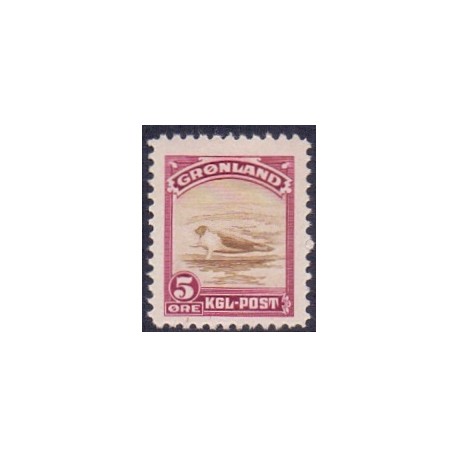 1945. Amerikaudgaven, 5 Øre, AFA nr. 9 postfrisk