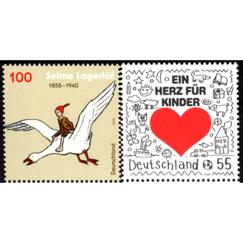 Tyskland. 2008. Lagerløf og Et hjerte for børn. AFA nr. 3590-91 **         (o)