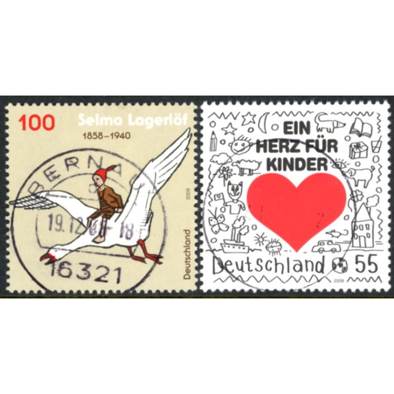 Tyskland. 2008. Lagerløf og Et hjerte for børn. AFA nr. 3590-91 **         (o)