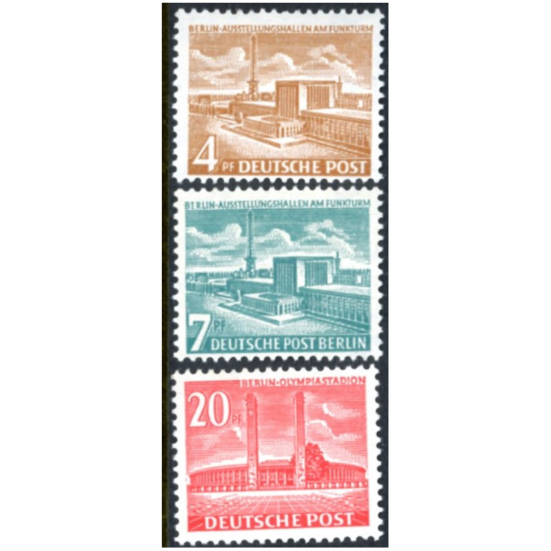Berlin. 1954. Bygningsværker. AFA nr. 112-14 ** (o)