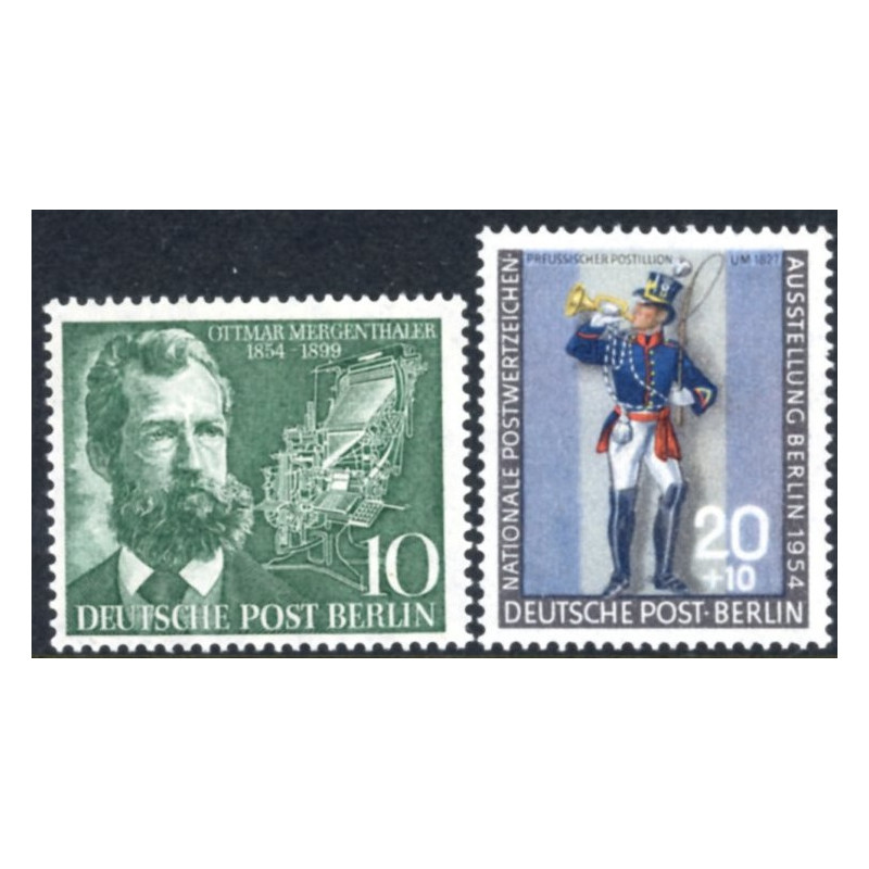 Berlin. 1954. Meggenthaler og Frimærkeudstilling. AFA nr. 117-18 ** (o)
