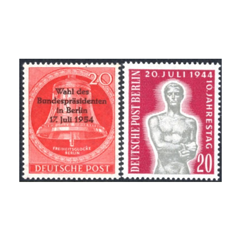 Berlin. 1954. Provisorium og Attentatet mod Hitler. AFA nr. 119-20 ** (o)