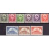 1950. Kong. Fred. IX og Gustav Holm, AFA nr. 28-35, komplet postfrisk
