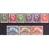 1950. Kong. Fred. IX og Gustav Holm, AFA nr. 28-35, komplet stemplet